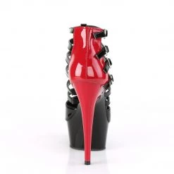Pleaser Delight-695-Black-Red-Size 5-Clearance