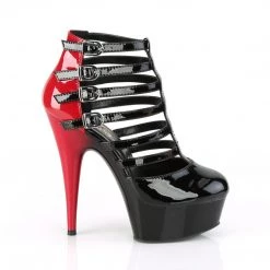 Pleaser Delight-695-Black-Red-Size 5-Clearance