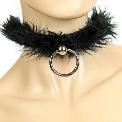Funk Plus Fetish Leather & Fur Sub Bondage Collar