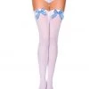 Music Legs Halloween Checker Bow Thigh Hi