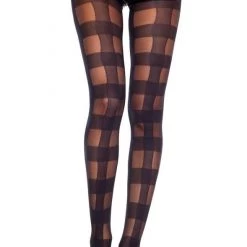 Music Legs Checkered Pantyhose