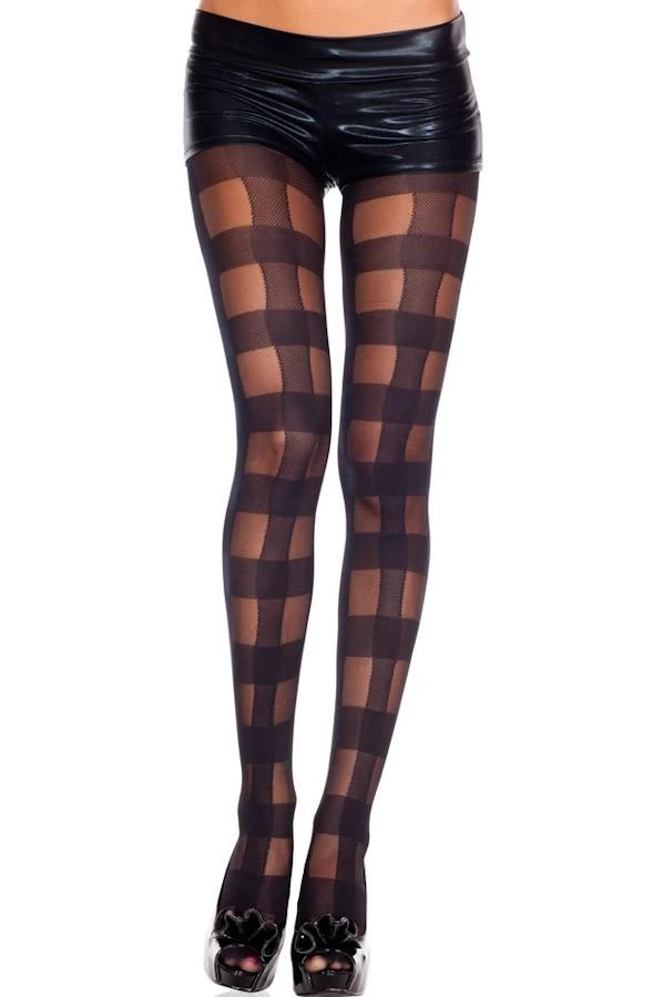 Music Legs Checkered Pantyhose 1 Music Legs Checkered Pantyhose