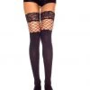 Music Legs Lace Top Fishnet Thigh Hi