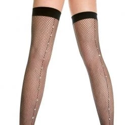 Music Legs Jewel Net Thigh Hi Christmas