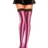 Music Legs Christmas Striped Thigh High