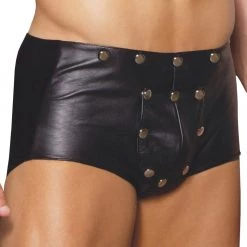 Elegant Moments Mens Leather Shorts Fetish