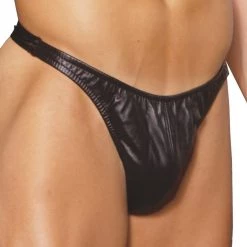 Elegant Moments Men's Leather Thong Fetish