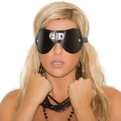 Elegant Moments D Ring Leather Blindfold Fetish