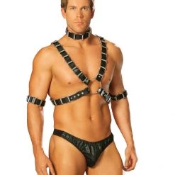 Elegant Moments Fetish Adjustable Harness - 4PC Set