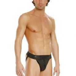 Elegant Moments Men's Leather Leather Jock Strap