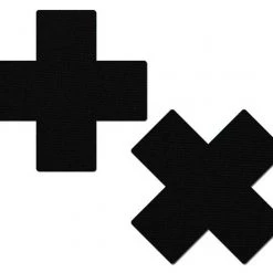 Pastease - Matte Black Cross Nipple Pasties