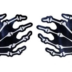 Pastease - Boney Skeleton Hands On Black Nipple Pasties Festival