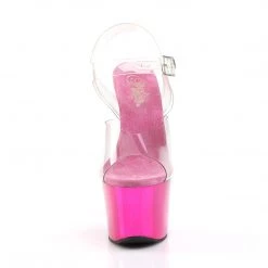 Pleaser SKY-308 - Clear-Hot Pink Chrome - 13 New