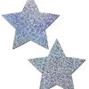 Pastease - Silver Glitter Star Nipple Pasties