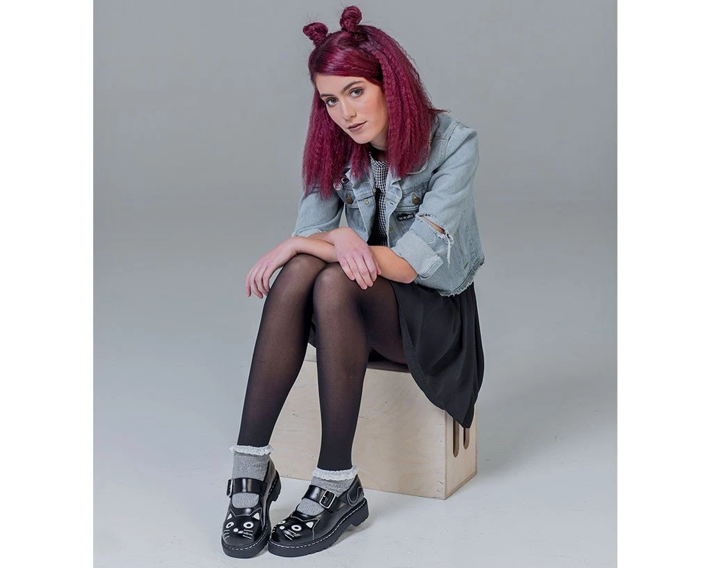 TUK-T2025 Kitty Face Mary Jane Shoes Women 3 TUK-T2025 Kitty Face Mary Jane Shoes Women