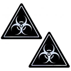 Pastease Triangle: Black & White Toxic Symbol Sign Nipple Pasties