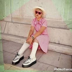 Women TUK-V6803 Leather Creeper