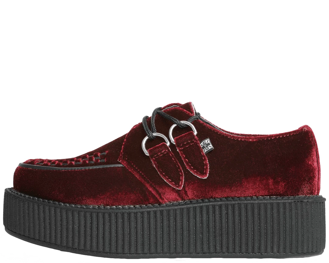 TUK-V8463 Dark Red Velvet Viva Mondo Creepers Women 2 TUK-V8463 Dark Red Velvet Viva Mondo Creepers Women