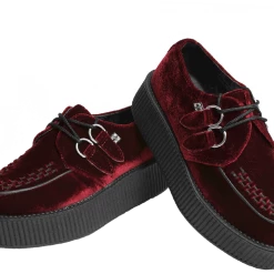 TUK-V8463 Dark Red Velvet Viva Mondo Creepers Women 10 TUK-V8463 Dark Red Velvet Viva Mondo Creepers Women