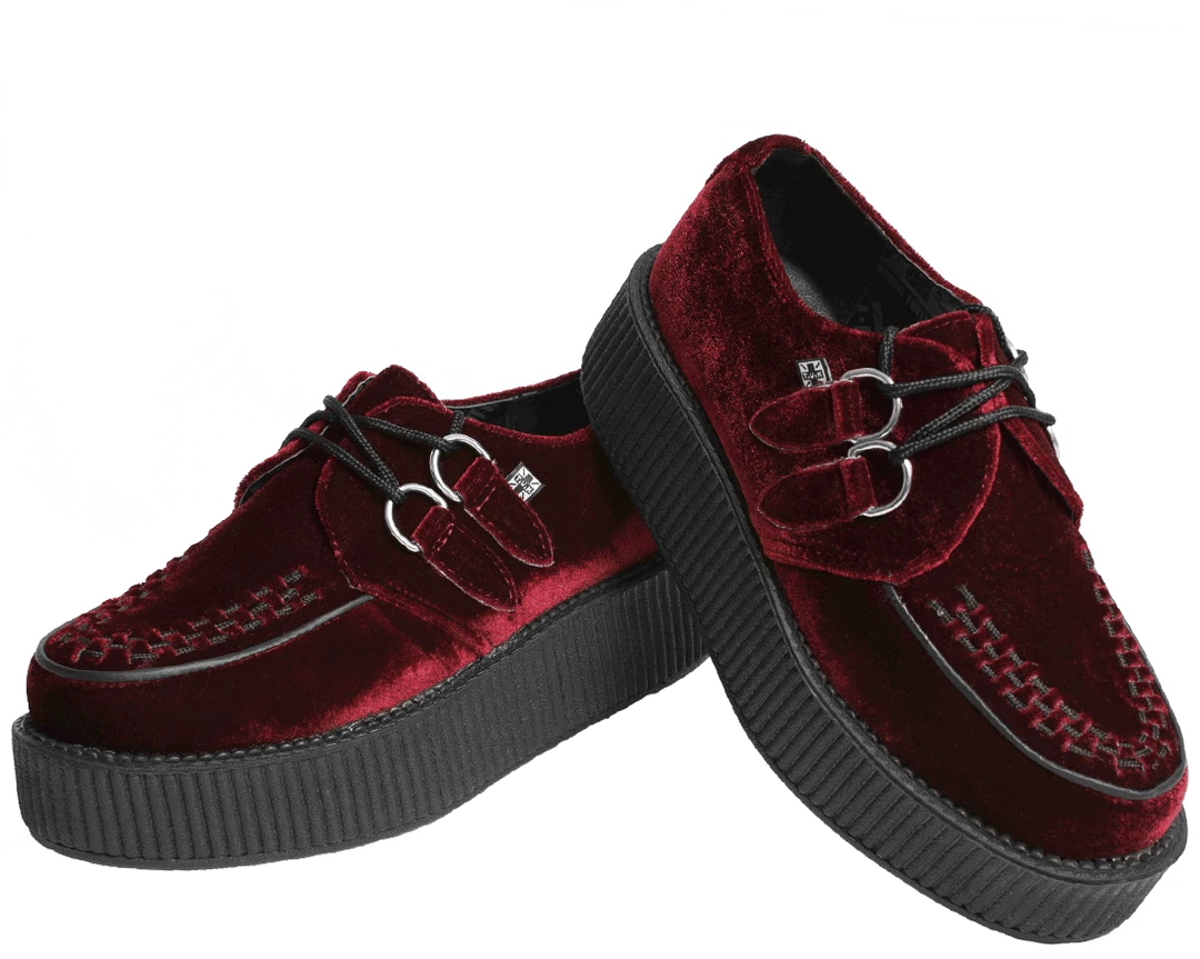 TUK-V8463 Dark Red Velvet Viva Mondo Creepers Women 4 TUK-V8463 Dark Red Velvet Viva Mondo Creepers Women