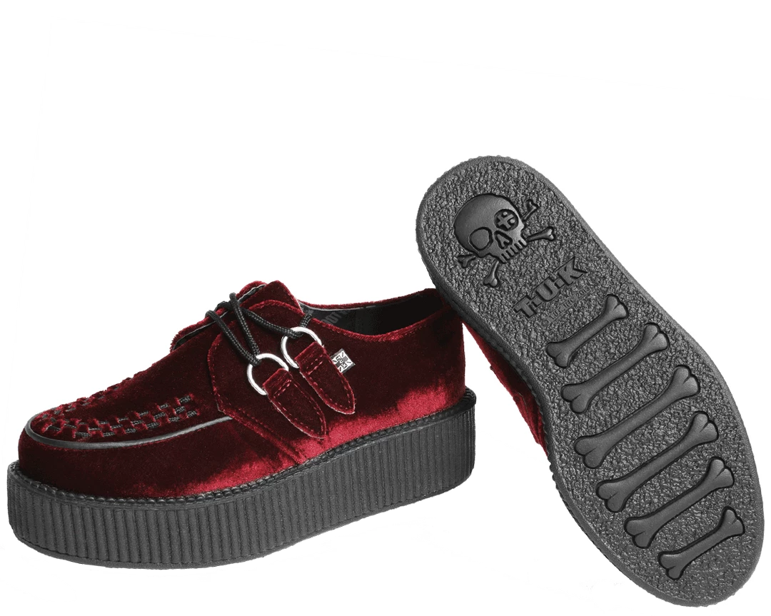 TUK-V8463 Dark Red Velvet Viva Mondo Creepers Women 3 TUK-V8463 Dark Red Velvet Viva Mondo Creepers Women