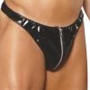 Elegant Moments Men's Zip Up Vinyl Thong